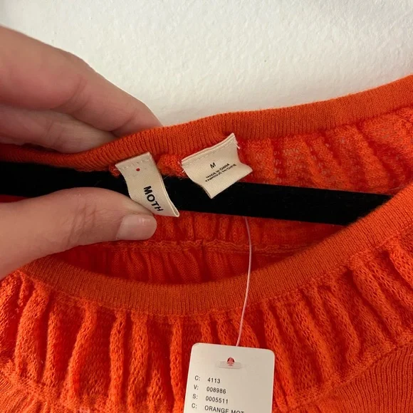 Anthropologie Moth Damon Pullover in Orange Size:M - Picture 4 of 4